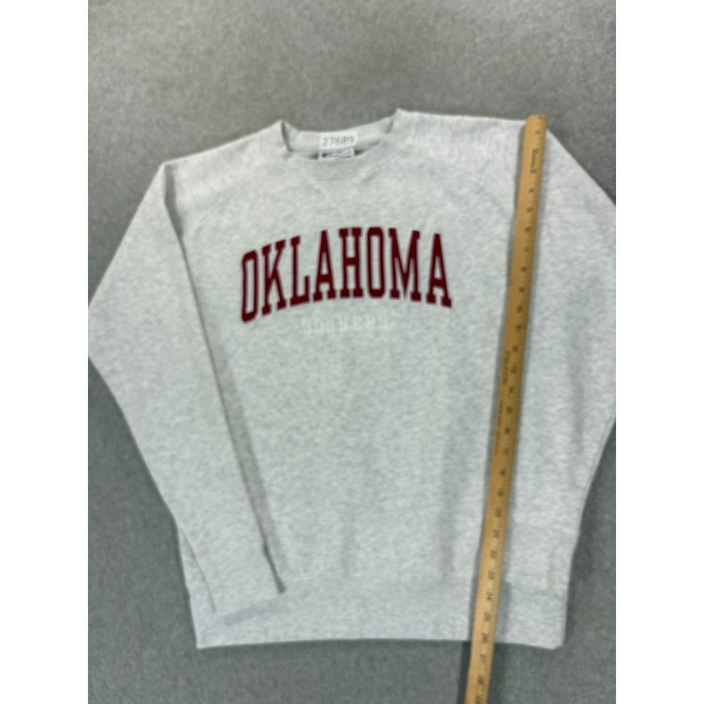 Oklahoma Sooners Champion Stitched Campus Crew Sweatshirt (Men's Medium) Gray - Picture 5 of 12